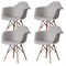 Mid-Century Modern Style Fabric Lined Armchair with Beech Wooden Legs